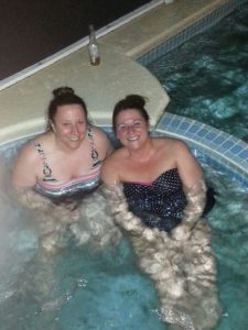 Night swimming with my dear sister. Appreciate her immensely!
